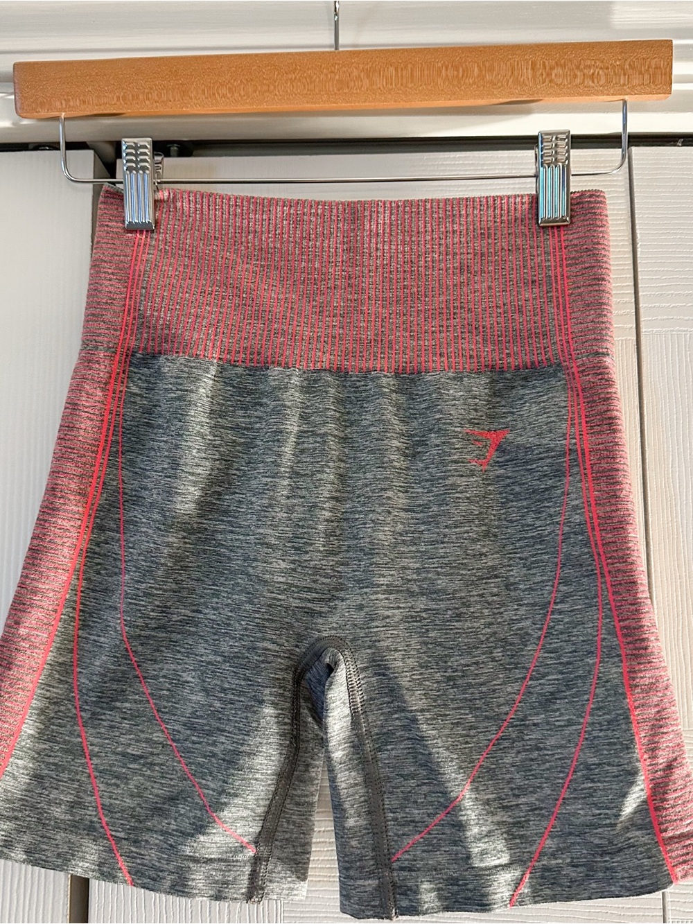 Gymshark Pink and Gray Seamless Bike Shorts